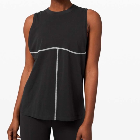 Lululemon LA All Yours Muscle women's black Tank top.  CONT J - Picture 9 of 11